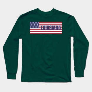 Louisiana State in American Flag Long Sleeve T-Shirt